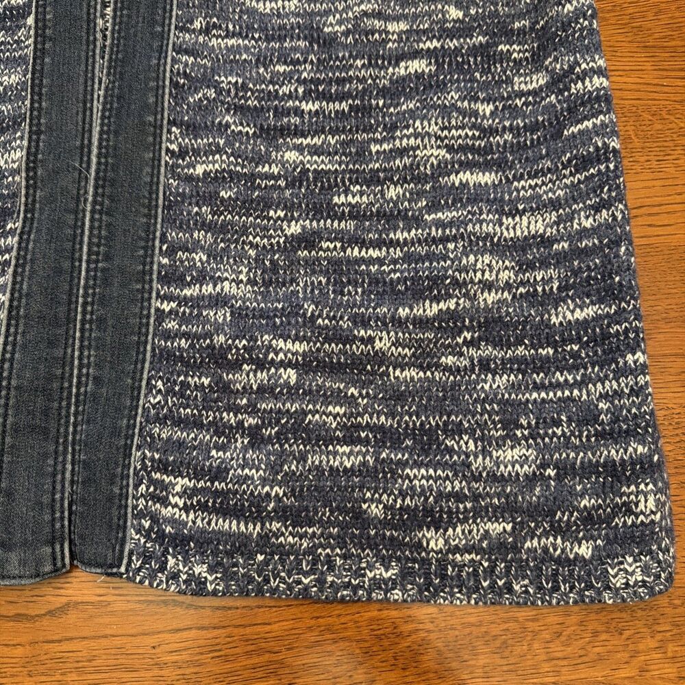 Liverpool Los Angeles Women’s XL Long Open Cardigan Knit Sweater Denim Trim - Picture 3 of 12